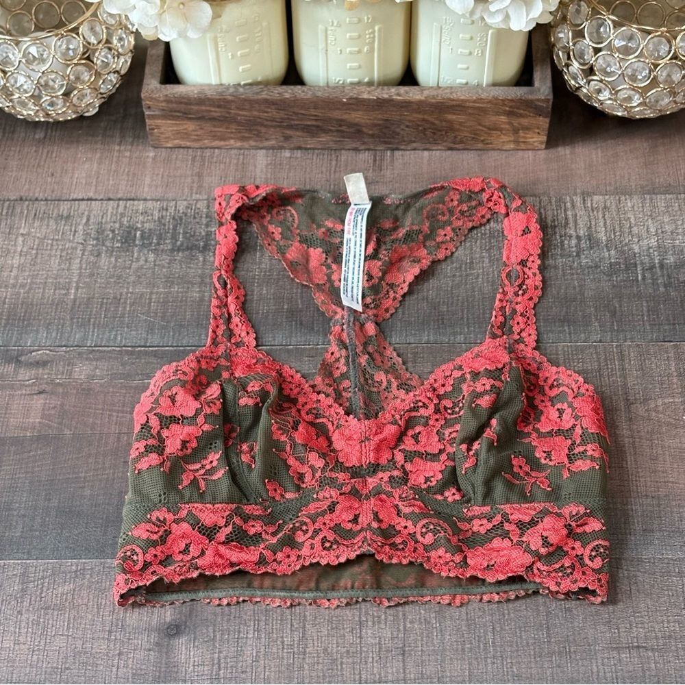 Free People Wild Roses Lace Racerback Bralette - Picture 2 of 5